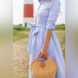 1901 Blue & White Plaid Dress